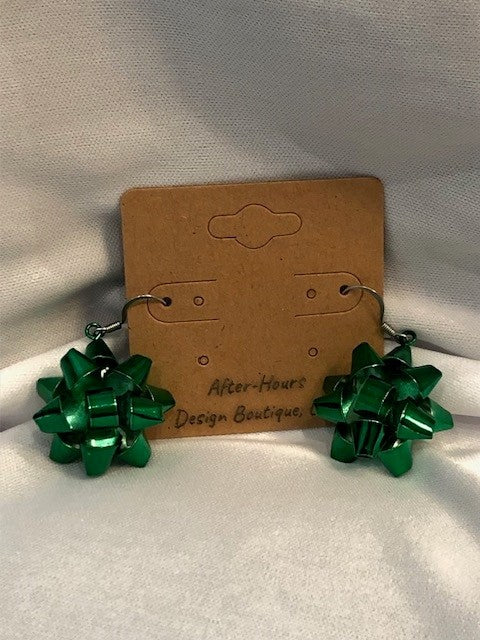 Earrings-Christmas - Bow-Lg
