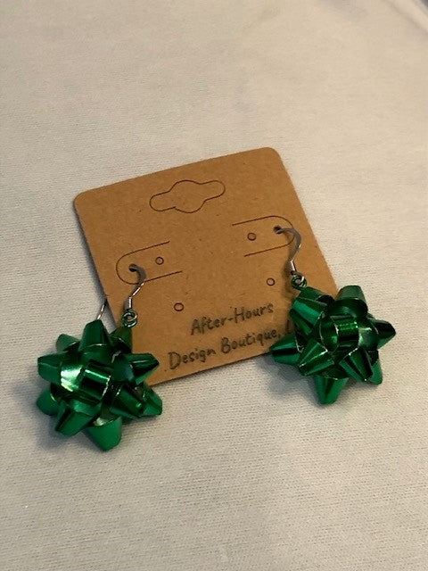 Earrings-Christmas - Bow-Lg