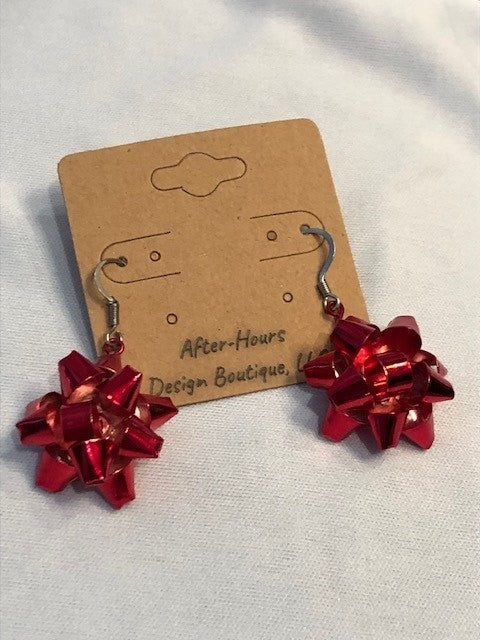 Earrings-Christmas - Bow-Lg