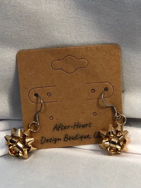 Earrings-Christmas - Bow-Sm